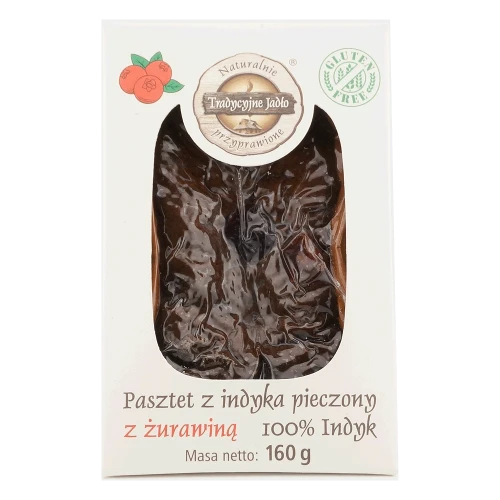 Pasztet z indyka pieczony z żurawiną 160g od Tradycyjne Jadło — świąteczny pasztet drobiowy